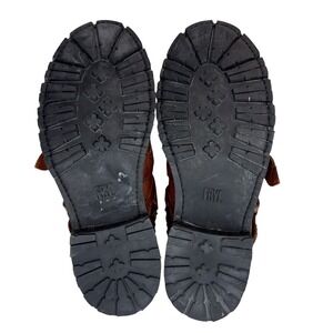 Frye Vanessa Tanker shearling boots Size 8 Cognac leather Buckle Moto Biker